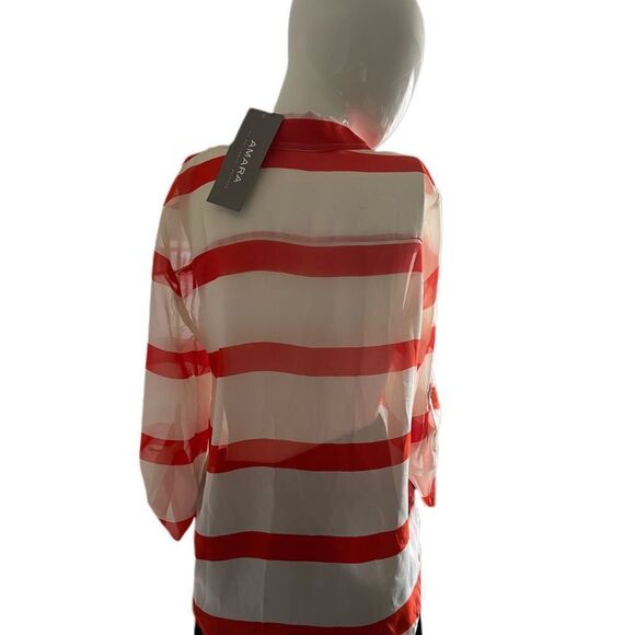 Timing Sheer Button-Up Blouse - Picture 2 of 8